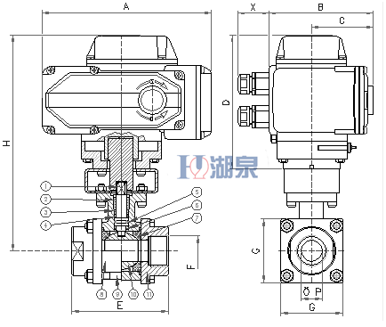 電動絲扣球閥Q911F-16P型號，圖片，原理